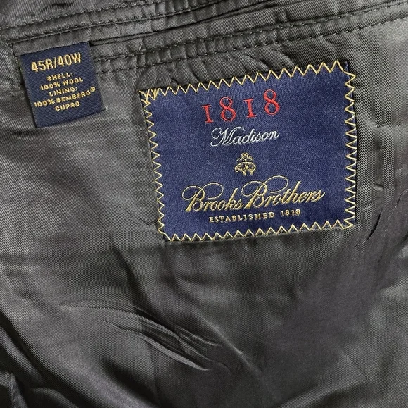 Brooks Brothers Pinstripe Wool Blazer 45R